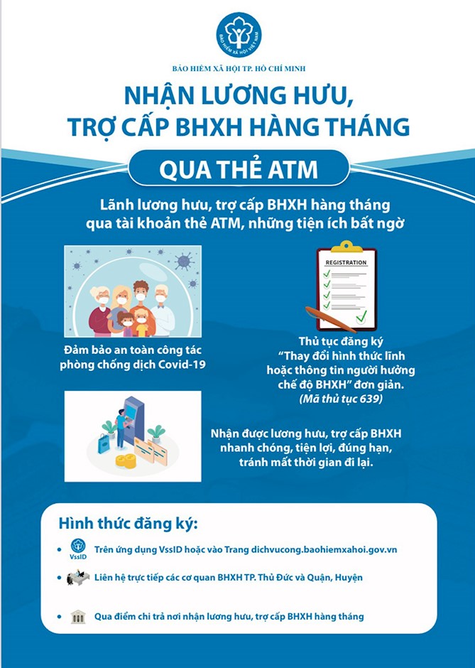 Thuận lợi khi nhận lương hưu trợ cấp BHXH hàng tháng qua tài khoản