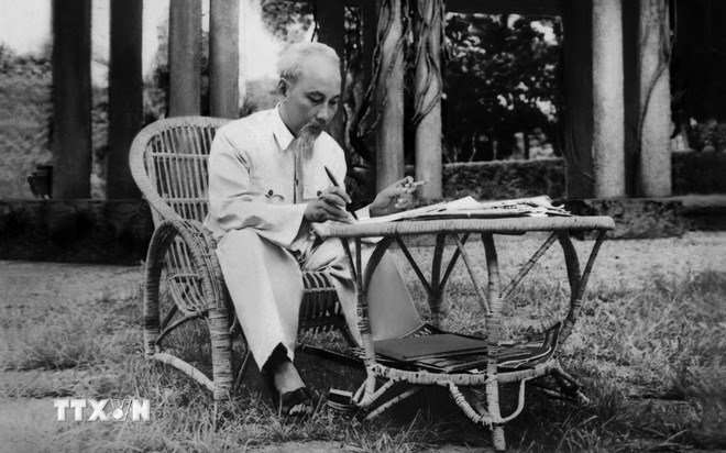 Chủ tịch Hồ Chí Minh - Anh hùng giải phóng dân tộc Việt Nam, nhà văn hóa kiệt xuất. (Ảnh: TTXVN)