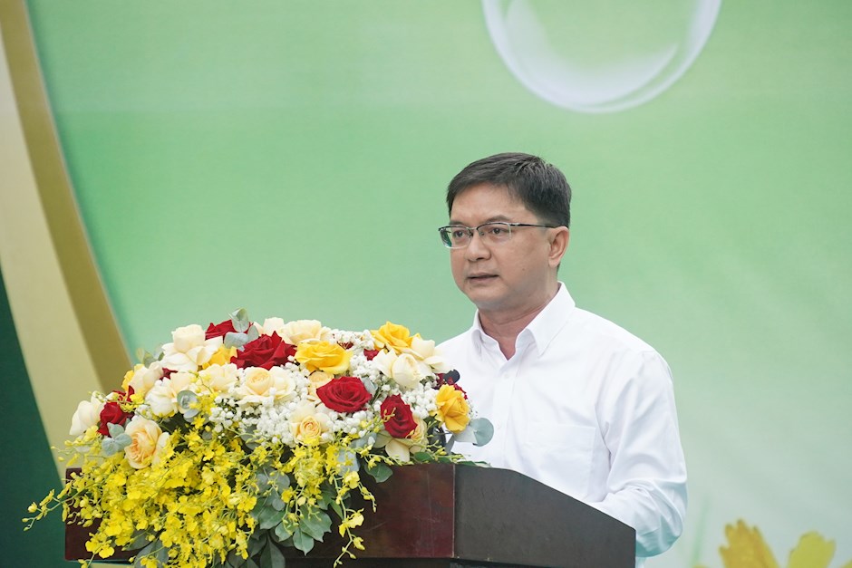 Đồng ch&iacute; Nguyễn Mạnh Cường ph&aacute;t biểu tại buổi lễ