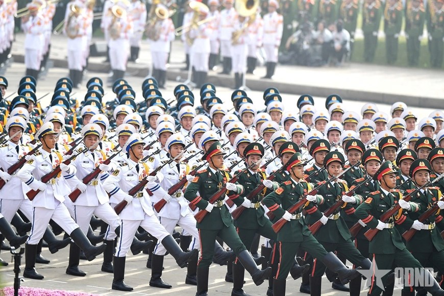 Lực lượng vũ trang diễu binh, diễu hành tại Lễ kỷ niệm 80 năm Cách mạng Tháng Tám thành công và Quốc khánh 2/9. (Ảnh: QDND.vn)