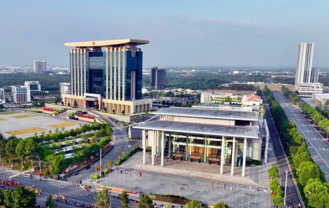 Các tòa nhà khu vực trung tâm Bình Dương đang vận hành các giải pháp thông minh. (Vietnam+)