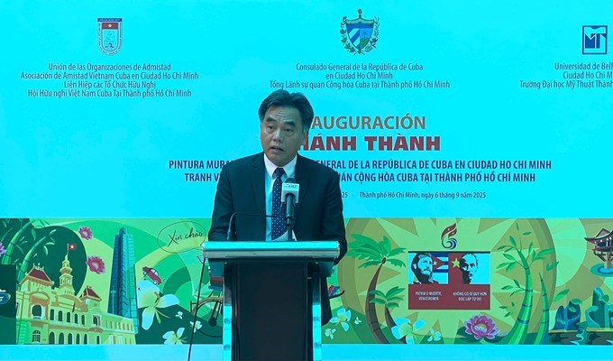 Đồng chí Nguyễn Lộc Hà phát biểu tại buổi lễ. (Ảnh: SGGP)