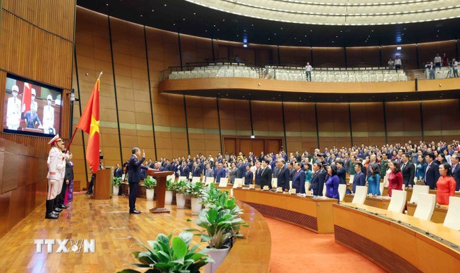 Thủ tướng Chính phủ Lê Minh Hưng tuyên thệ nhậm chức. (Ảnh: TTXVN)