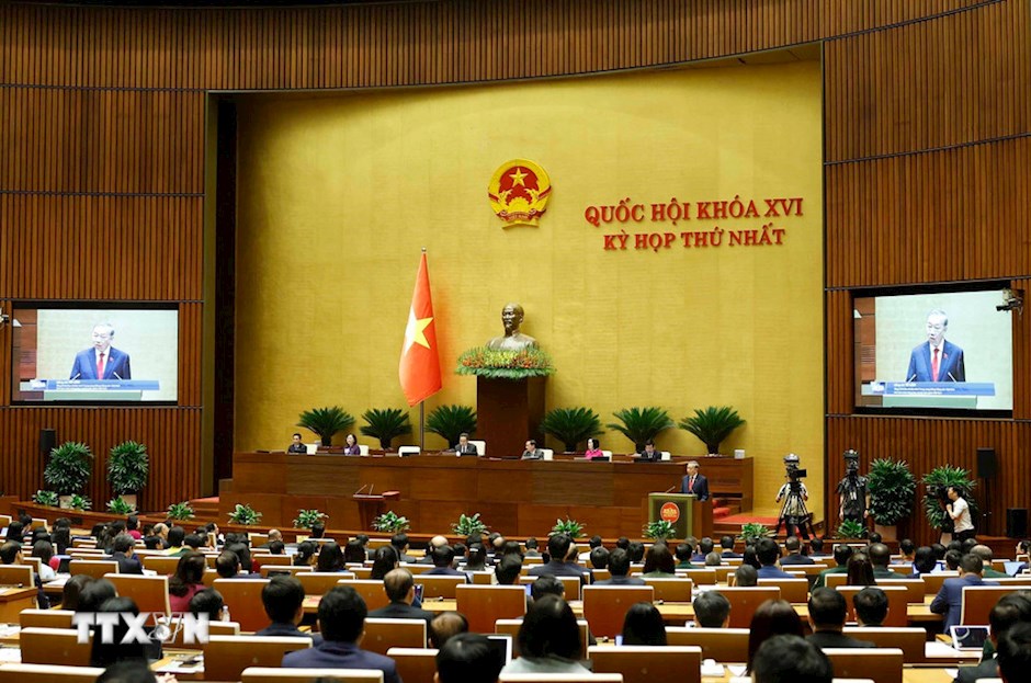 Chủ tịch nước Cộng hoà xã hội chủ nghĩa Việt Nam Tô Lâm phát biểu nhậm chức. (Ảnh: TTXVN)