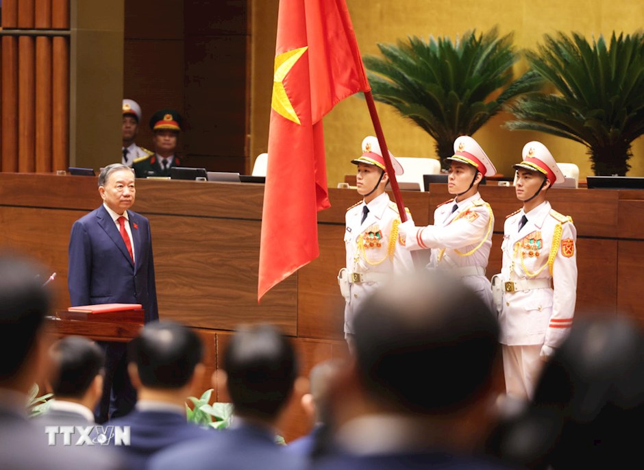 Chủ tịch nước Cộng hòa xã hội chủ nghĩa Việt Nam Tô Lâm tuyên thệ nhậm chức. (Ảnh: TTXVN)