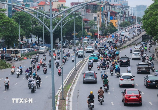 Đường Trần Khát Chân, quận Hai Bà Trưng. (Ảnh: TTXVN)