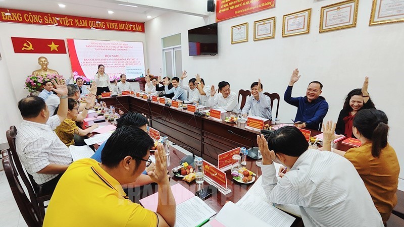 Hội nghị lấy phiếu tín nhiệm tại Đảng ủy Khối các cơ quan Trung ương tại TPHCM. (Nguồn: Thanhuytphcm.vn)
