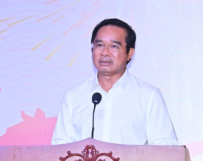 Chủ tịch UBND TPHCM Nguyễn Văn Được phát biểu. (Ảnh: SGGP)