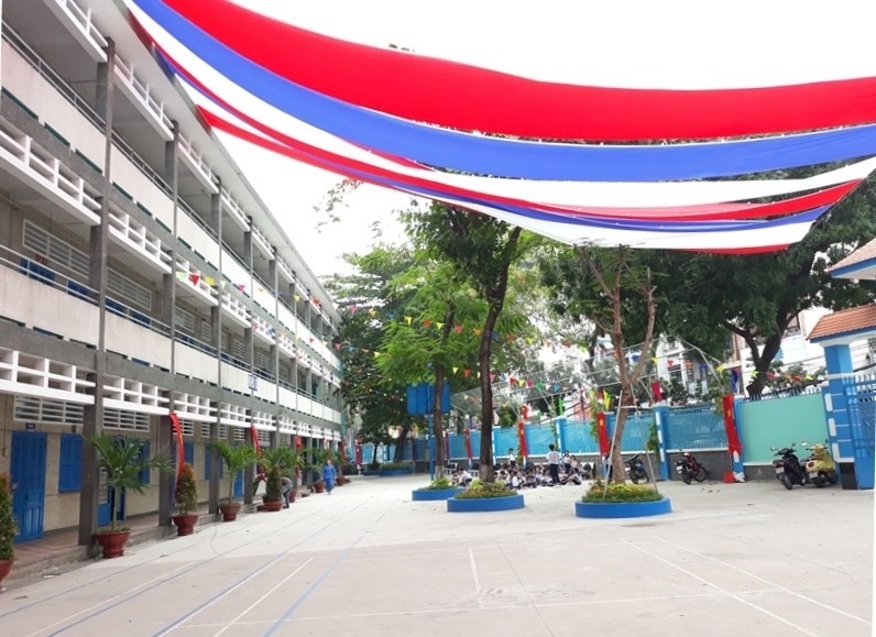 Một góc khuôn viên trường THCS Lê Lợi (phường Võ Thị Sáu) sau khi được nâng cấp, sửa chữa