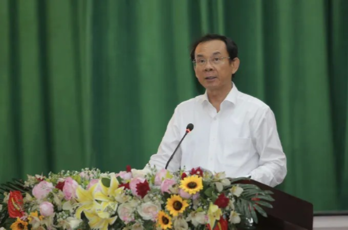 Đồng chí Nguyễn Văn Nên phát biểu tại hội nghị. (Ảnh: SGGP)