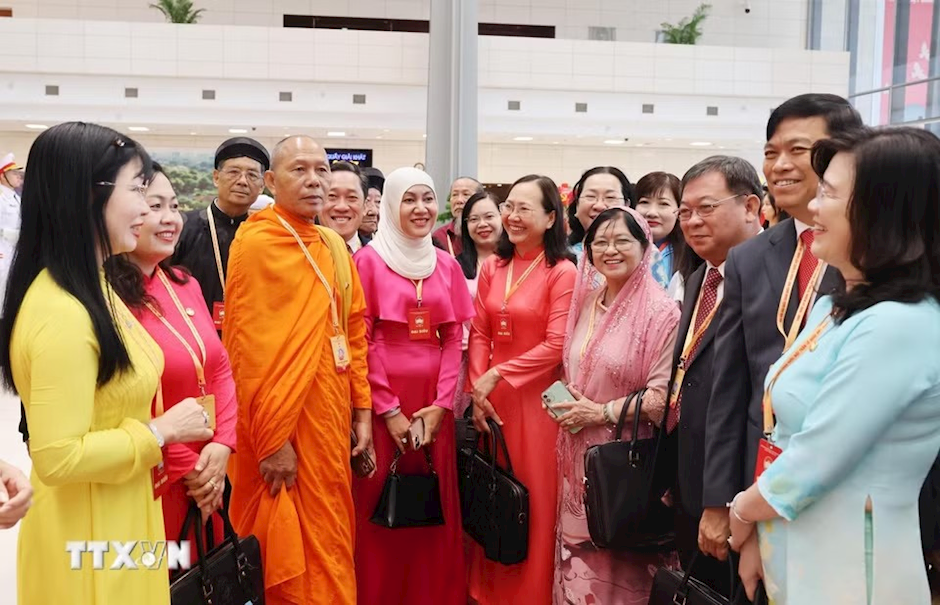 Các đại biểu dự khai mạc Đại hội đại biểu toàn quốc Mặt trận Tổ quốc Việt Nam lần thứ XI. (Ảnh: Lâm Khánh/TTXVN)