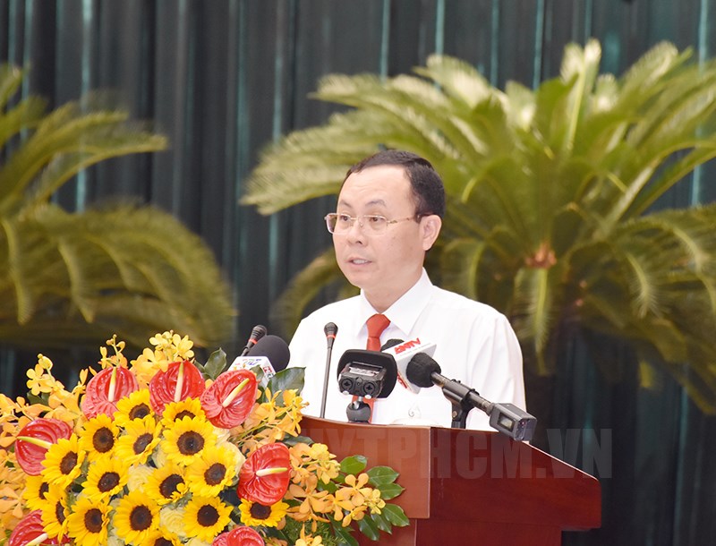 Đồng chí Nguyễn Văn Hiếu phát biểu tại Hội thảo. (Ảnh: Đan Như)
