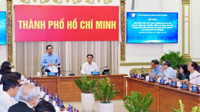 Chủ tịch UBND TPHCM Nguyễn Văn Được phát biểu kết luận Hội thảo “Giải pháp thúc đẩy tăng trưởng 2 con số từ các động lực truyền thống và động lực mới trong bối cảnh đảm bảo ổn định năng lượng tại TPHCM” do UBND TPHCM tổ chức. Ảnh: HOÀNG HÙNG