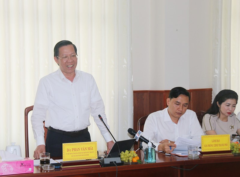 Chủ tịch UBND TPHCM Phan Văn Mãi phát biểu tại chương trình.