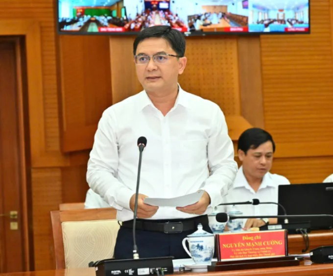 Đồng chí Nguyễn Mạnh Cường phát biểu tại hội nghị. (Ảnh: SGGP)
