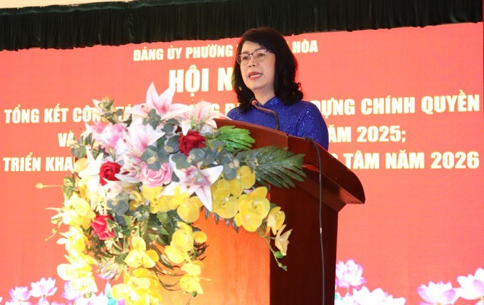 Đồng chí Trương Lê Mỹ Ngọc phát biểu tại hội nghị