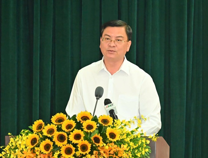 Giám đốc Sở Tài chính TPHCM Nguyễn Công Vinh phát biểu. (Ảnh: SGGP)