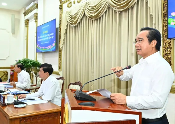 Đồng chí Nguyễn Văn Được phát biểu mở đầu hội nghị. (Ảnh: SGGP)