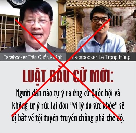 Hai đối tượng Trần Quốc Khánh và Lê Trọng Hùng với những lời lẽ xuyên tạc trên mạng xã hội. (Ảnh: Nhanquyenvn.org)