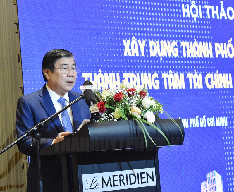 Chủ tịch UBND TPHCM Nguyễn Thành Phong phát biểu khai mạc hội thảo.