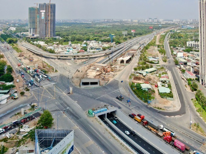 Toàn cảnh nút giao thông An Phú. (Ảnh: SGGP)