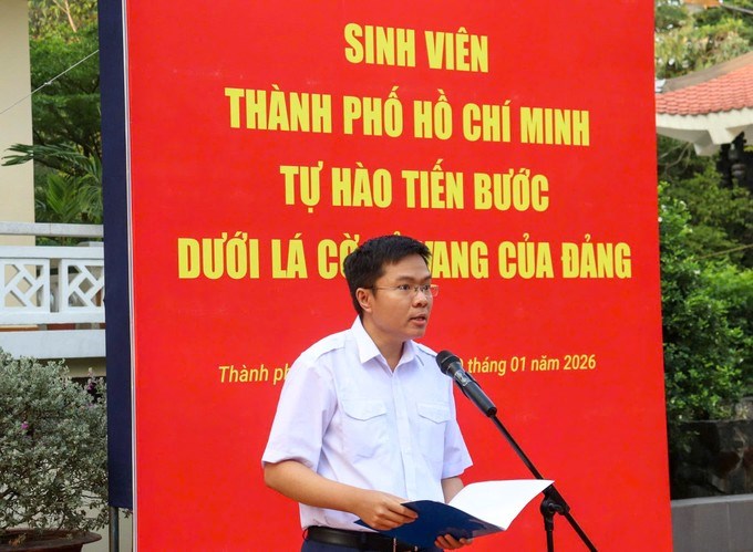 Đồng chí Nguyễn Đăng Khoa phát biểu tại buổi lễ