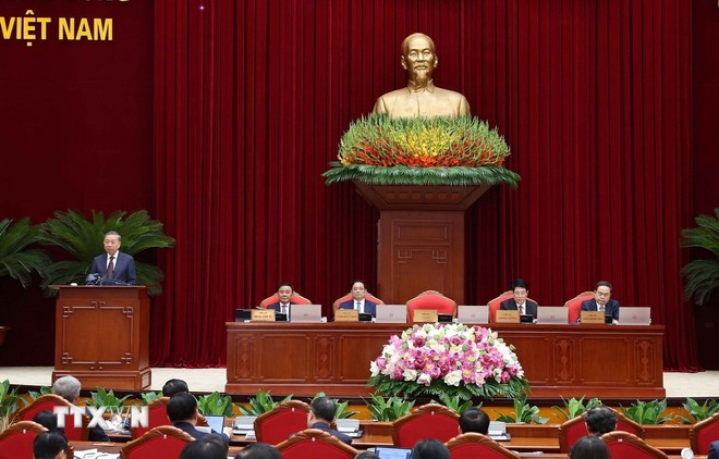 Tổng Bí thư Tô Lâm phát biểu tại Hội nghị. (Ảnh: TTXVN)