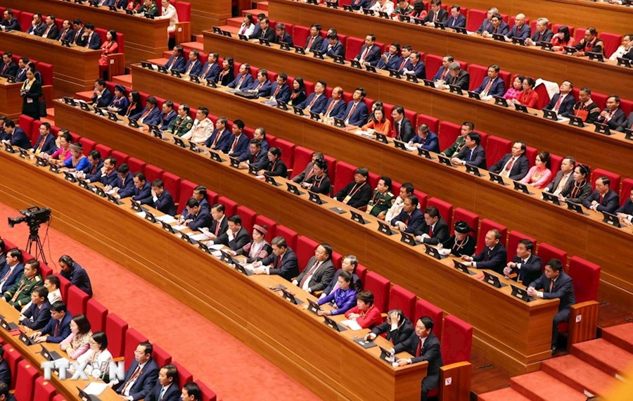 Quang cảnh phiên khai mạc Đại hội XIV của Đảng. (Ảnh: TTXVN)