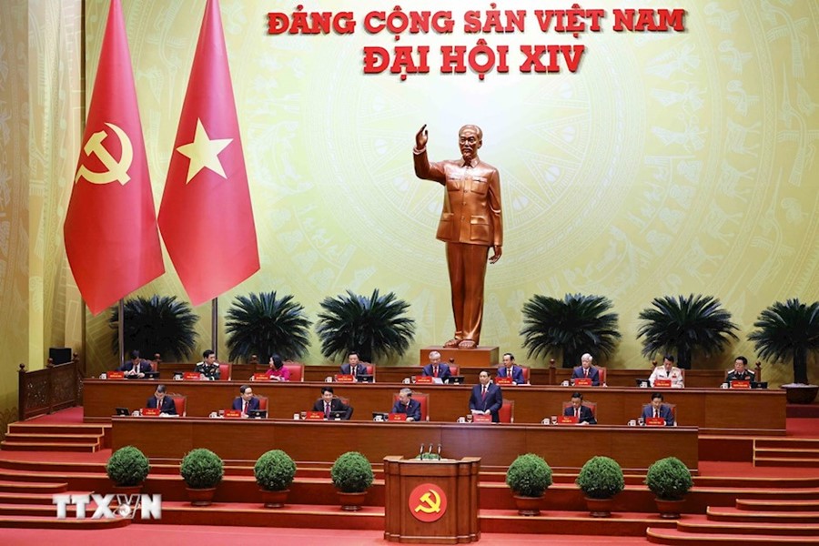 Đoàn Chủ tịch điều hành phiên khai mạc Đại hội. (Ảnh: TTXVN)