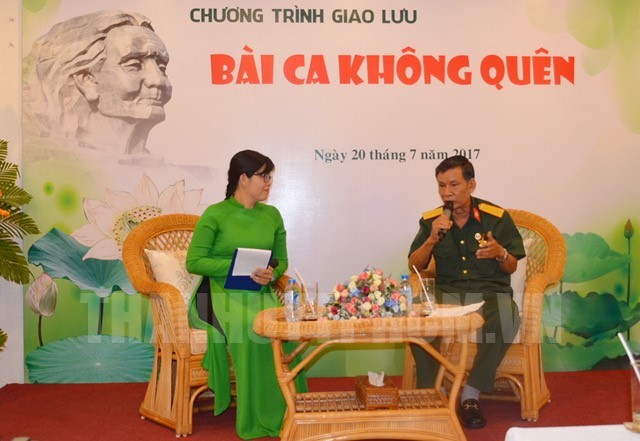 Cựu chiến binh Nguyễn Văn Tâm tại buổi giao lưu