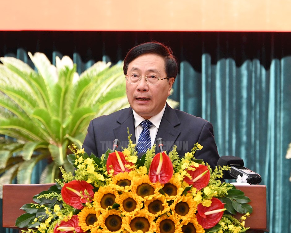 Đồng chí Phạm Bình Minh phát biểu tại hội thảo