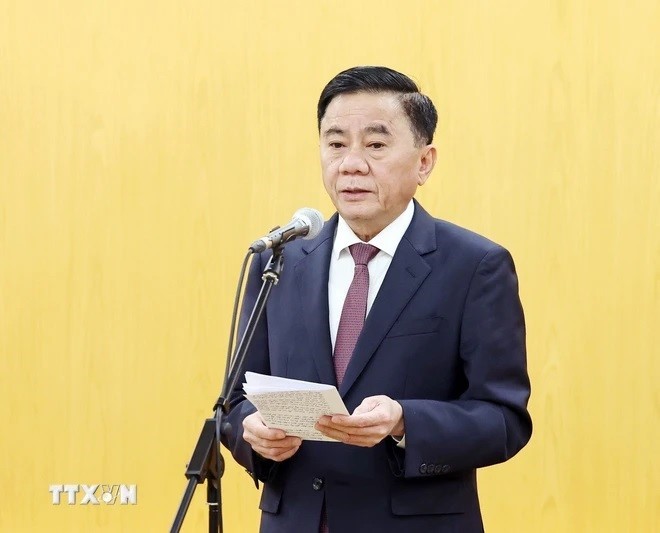 Đồng chí Trần Cẩm Tú, Ủy viên Bộ Chính trị, Thường trực Ban Bí thư, Chủ nhiệm Ủy ban Kiểm tra Trung ương phát biểu. (Ảnh: TTXVN)