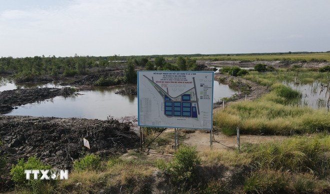 Hiện trạng quy hoạch Khu thương mại tự do C&aacute;i M&eacute;p Hạ, phường T&acirc;n Phước, TP. Hồ Ch&iacute; Minh. (Ảnh: TTXVN)