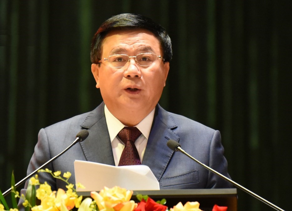 Ủy viên Bộ Chính trị, Giám đốc Học viện Chính trị quốc gia Hồ Chí Minh, Chủ tịch Hội đồng Lý luận Trung ương Nguyễn Xuân Thắng phát biểu tại Hội thảo (ảnh: VOV.VN)