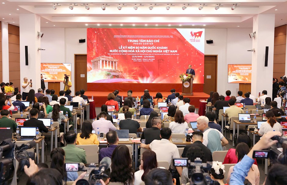 Quang cảnh buổi khai trương Trung tâm báo chí. Ảnh: SGGP