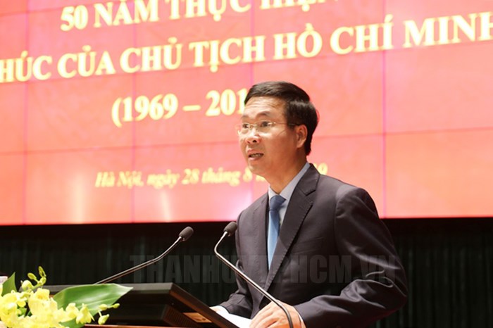 Trưởng Ban Tuyên giáo Trung ương Võ Văn Thưởng phát biểu tại hội thảo