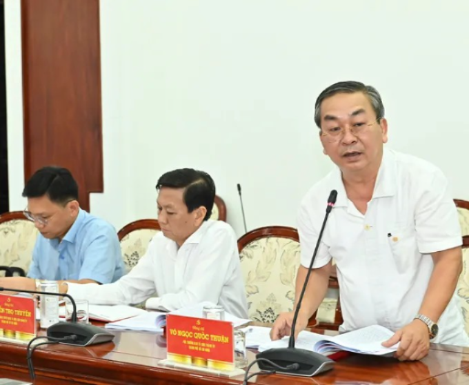 Phó Trưởng Ban Tổ chức Thành ủy TPHCM Võ Ngọc Quốc Thuận phát biểu. (Ảnh: SGGP)
