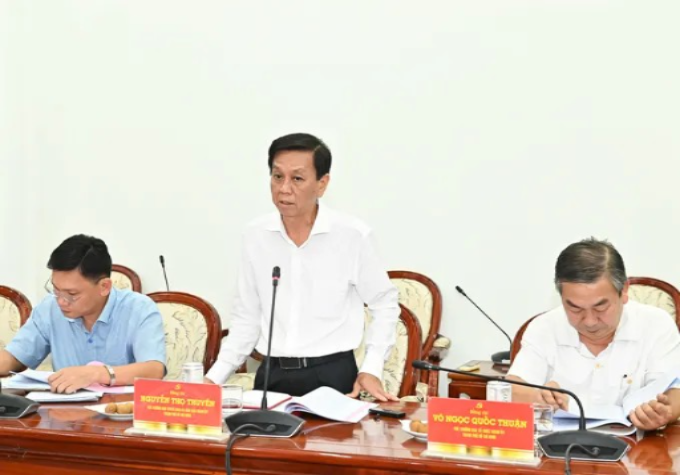 Phó Trưởng Ban Tuyên giáo và Dân vận Thành ủy TPHCM Nguyễn Thọ Truyền phát biểu. (Ảnh: SGGP)