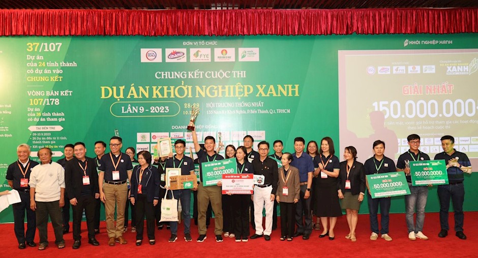 Các tác giả dự án đạt giải cao tại cuộc thi Dự án khởi nghiệp Xanh lần thứ 9 năm 2023