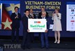 Thủ tướng Nguyễn Xuân Phúc và Thủ tướng Thuỵ Điển Stefan Löfven chứng kiến Lễ trao Biên bản thỏa thuận hợp tác giữa hai nước. (Ảnh: TTXVN)