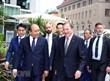 Thủ tướng Nguyễn Xuân Phúc và Thủ tướng Thụy Điển Stefan Löfven đến dự diễn đàn Doanh nghiệp Việt Nam-Thụy Điển. (Ảnh: TTXVN)