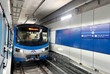 Đoàn tàu metro số 1 (Bến Thành - Suối Tiên) chuẩn bị chạy thử nghiệm từ ga Bến Thành (Quận 1).