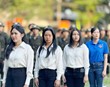 Các nữ thanh niên tham gia thực hiện nghĩa vụ quân sự năm 2024