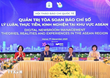 Hội thảo báo chí quốc tế "Quản trị tòa soạn báo chí số: Lý luận, thực tiễn, kinh nghiệm tại khu vực ASEAN" do Hội Nhà báo Việt Nam tổ chức (Hà Nội, 2023). (Ảnh: TTXVN)