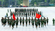 Các khối nam chiến sỹ công an nhân dân tham gia luyện tập diễu binh, diễu hành cho ngày Kỷ niệm lớn của Đất nước. (Ảnh: TTXVN)