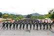 Quân số mỗi khối dịp này đông hơn so với hai lần diễu binh, diễu hành gần nhất. Mỗi khối 10 hàng ngang, 16 hàng dọc cùng tổ quân kỳ và khối trưởng.