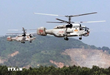 Trực thăng săn ngầm Ka-28 (loại trực thăng hiện đại có khả năng mang nhiều loại vũ khí từ ngư lôi tới bom chìm chống ngầm và súng máy) huấn luyện sẵn sàng chiến đấu. (Ảnh: Tư liệu/TTXVN phát)